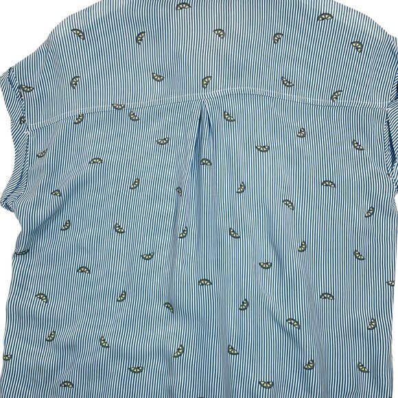 button-down  short sleeve shirt  blouse  with lemon print size small  by Tribal - Picture 10 of 16
